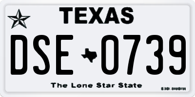 TX license plate DSE0739