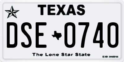 TX license plate DSE0740