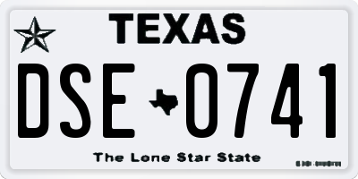 TX license plate DSE0741
