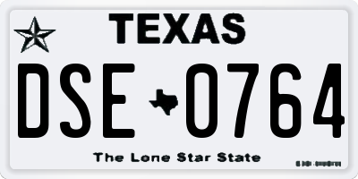TX license plate DSE0764