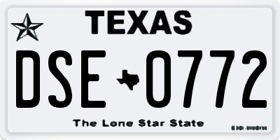 TX license plate DSE0772