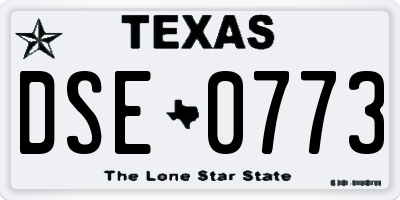 TX license plate DSE0773