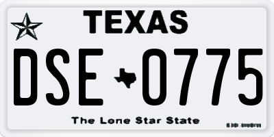 TX license plate DSE0775