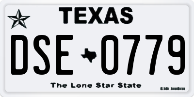 TX license plate DSE0779