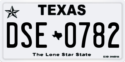 TX license plate DSE0782