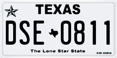 TX license plate DSE0811