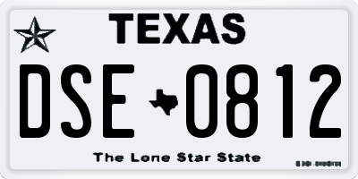 TX license plate DSE0812