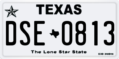 TX license plate DSE0813
