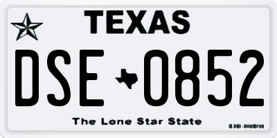 TX license plate DSE0852