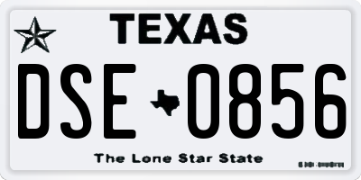 TX license plate DSE0856