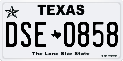 TX license plate DSE0858