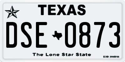 TX license plate DSE0873