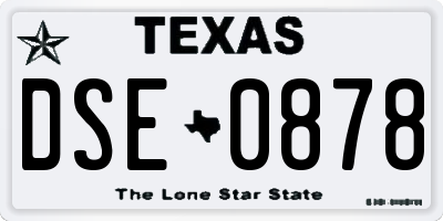 TX license plate DSE0878