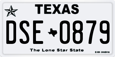 TX license plate DSE0879