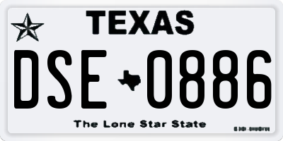 TX license plate DSE0886