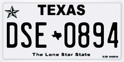 TX license plate DSE0894