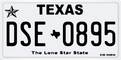 TX license plate DSE0895