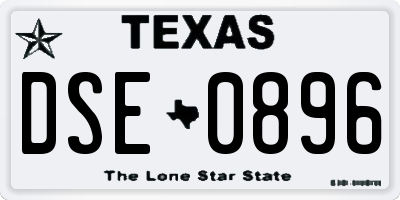TX license plate DSE0896