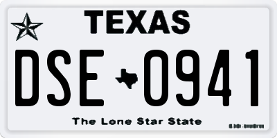 TX license plate DSE0941