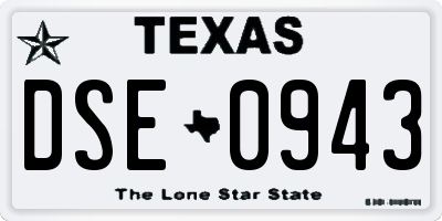 TX license plate DSE0943