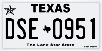 TX license plate DSE0951