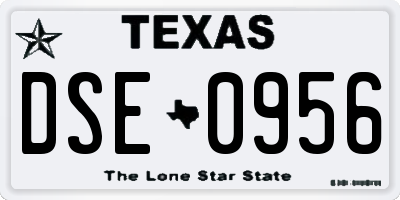 TX license plate DSE0956