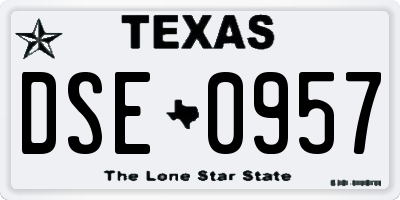 TX license plate DSE0957