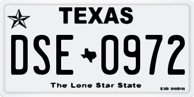TX license plate DSE0972