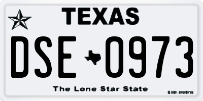 TX license plate DSE0973