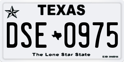 TX license plate DSE0975