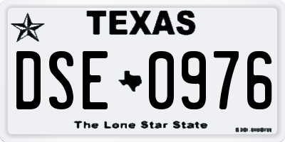TX license plate DSE0976
