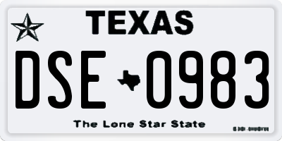 TX license plate DSE0983