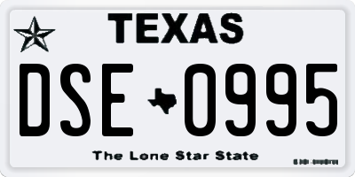 TX license plate DSE0995