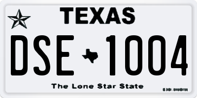 TX license plate DSE1004