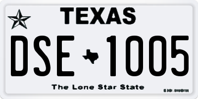 TX license plate DSE1005