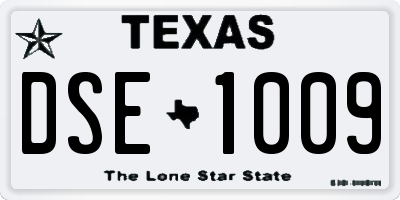 TX license plate DSE1009