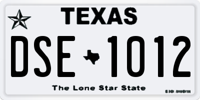 TX license plate DSE1012
