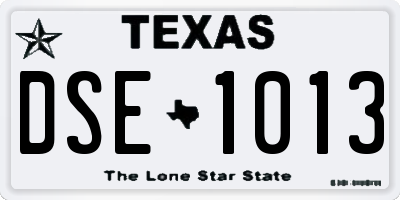 TX license plate DSE1013