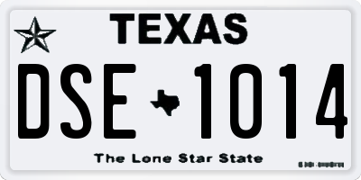 TX license plate DSE1014
