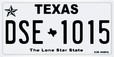 TX license plate DSE1015