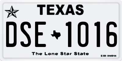 TX license plate DSE1016