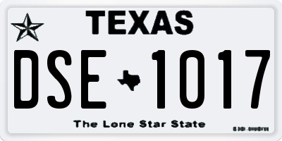 TX license plate DSE1017