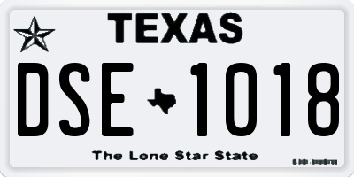 TX license plate DSE1018