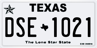 TX license plate DSE1021