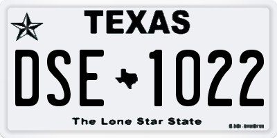 TX license plate DSE1022