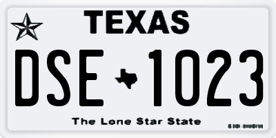TX license plate DSE1023