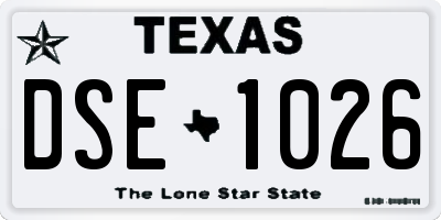 TX license plate DSE1026