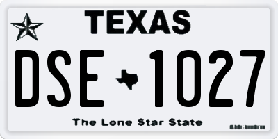 TX license plate DSE1027