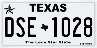 TX license plate DSE1028