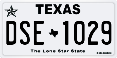 TX license plate DSE1029